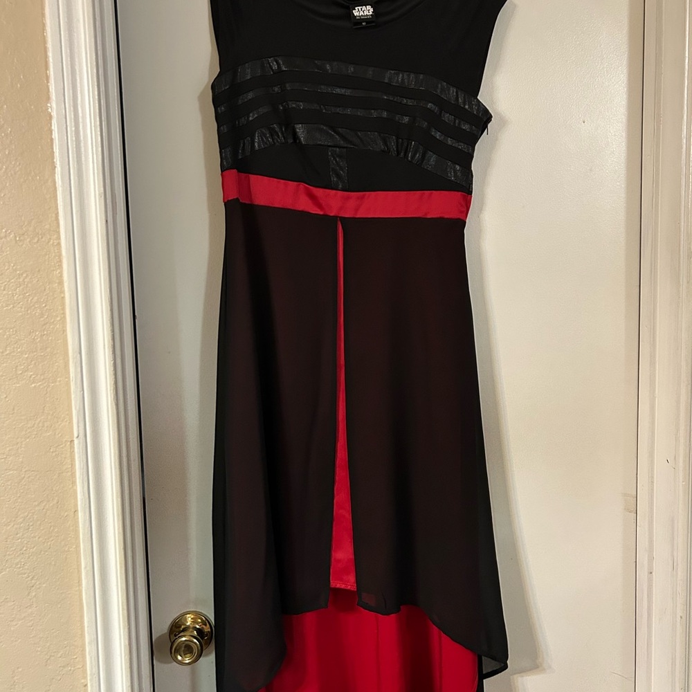 Her Universe Black and Red Darth Vader Fit and Flare High Low Dress